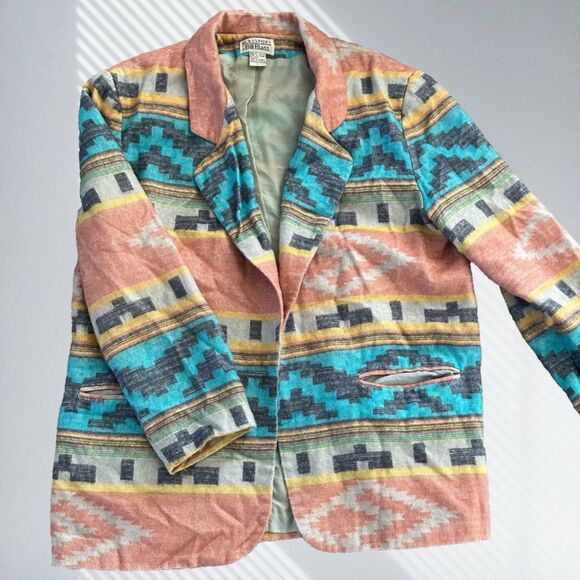 Bill Blass Jackets & Blazers - vintage Bill Blass womens large blazer southwest Aztec tribal jacket 80s 90s